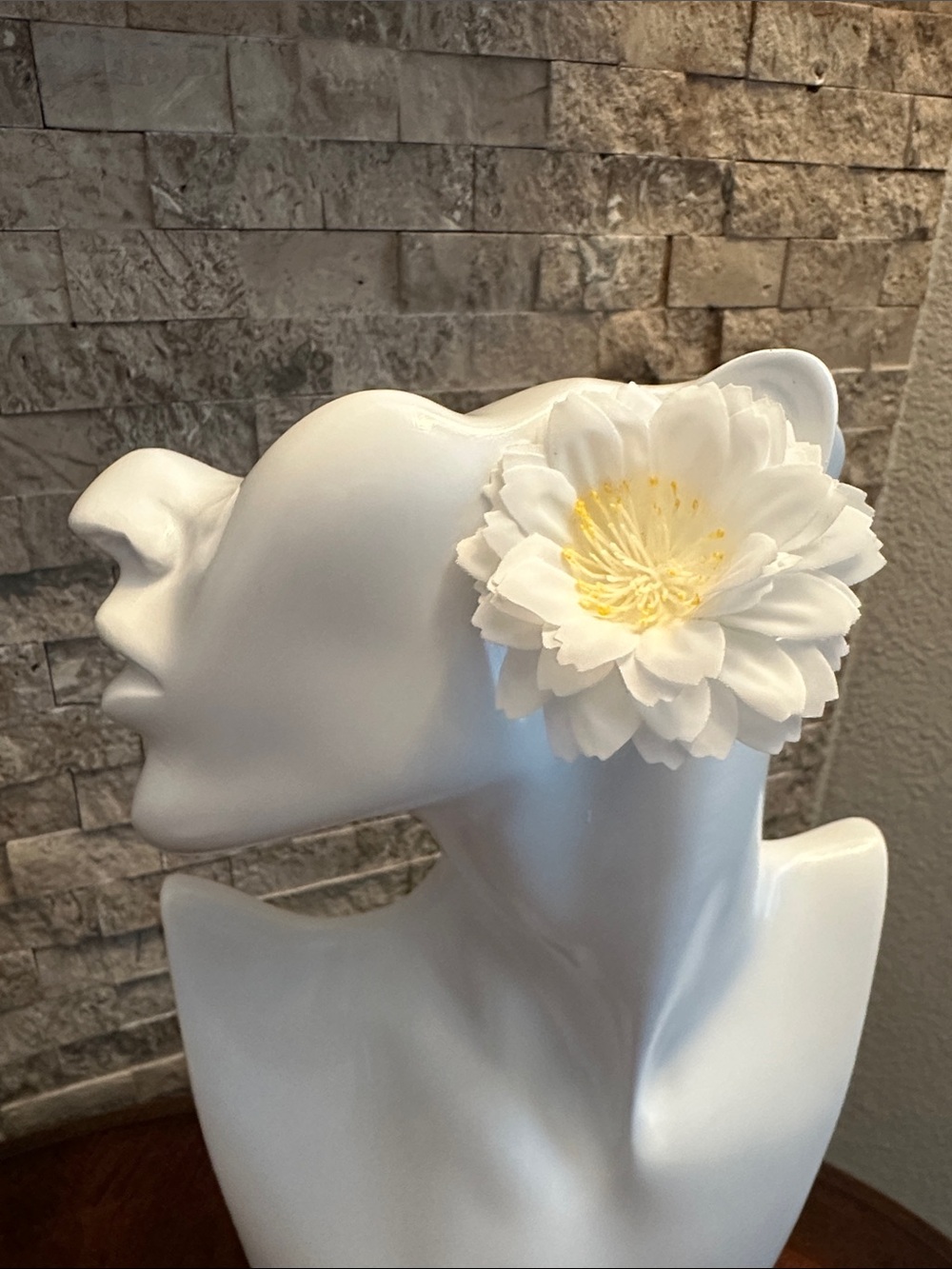 White Flower Hair Stud Accessory